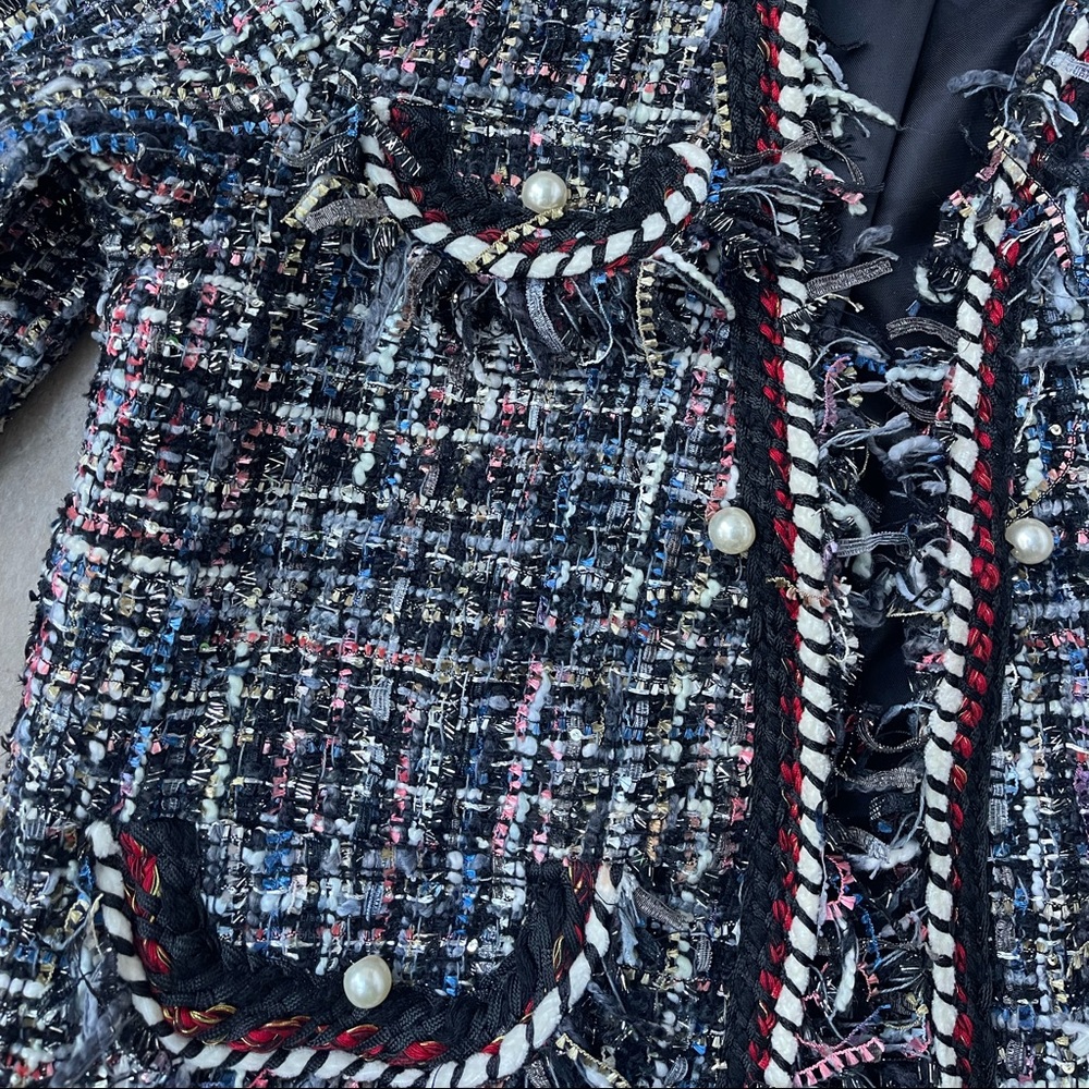 NWOT Chicwish blue tweed  jacket - Picture 5 of 7